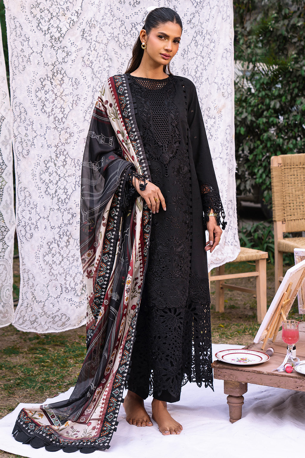 3 PIECE EMBROIDERED LAWN - SIBEL (Premium Lawn)