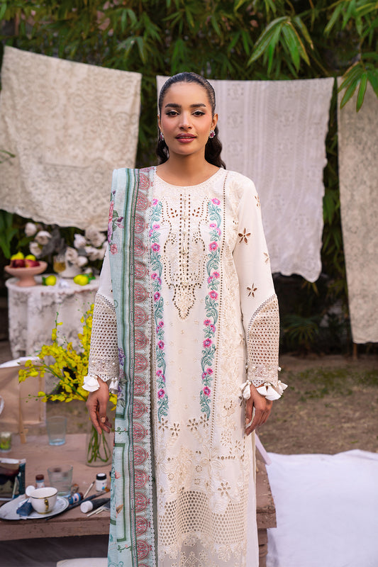 3 PIECE EMBROIDERED LAWN - ABEER (Premium Lawn)