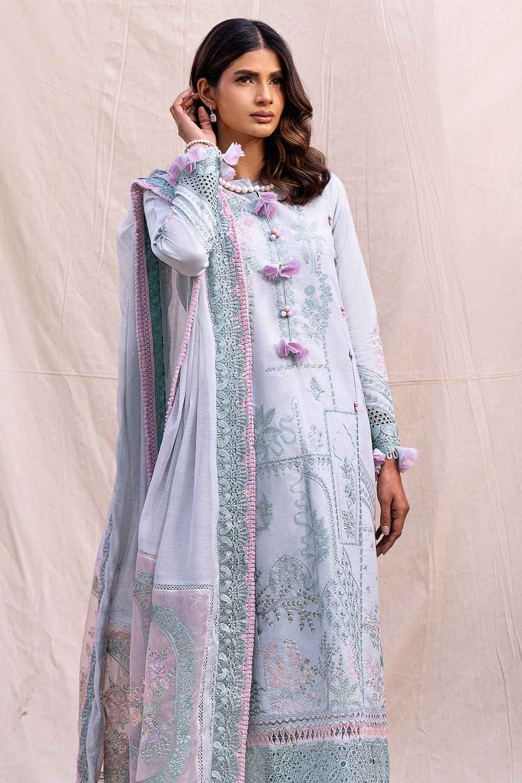 3 PIECE EMBROIDERED LAWN - RAHMA (Premium Lawn)