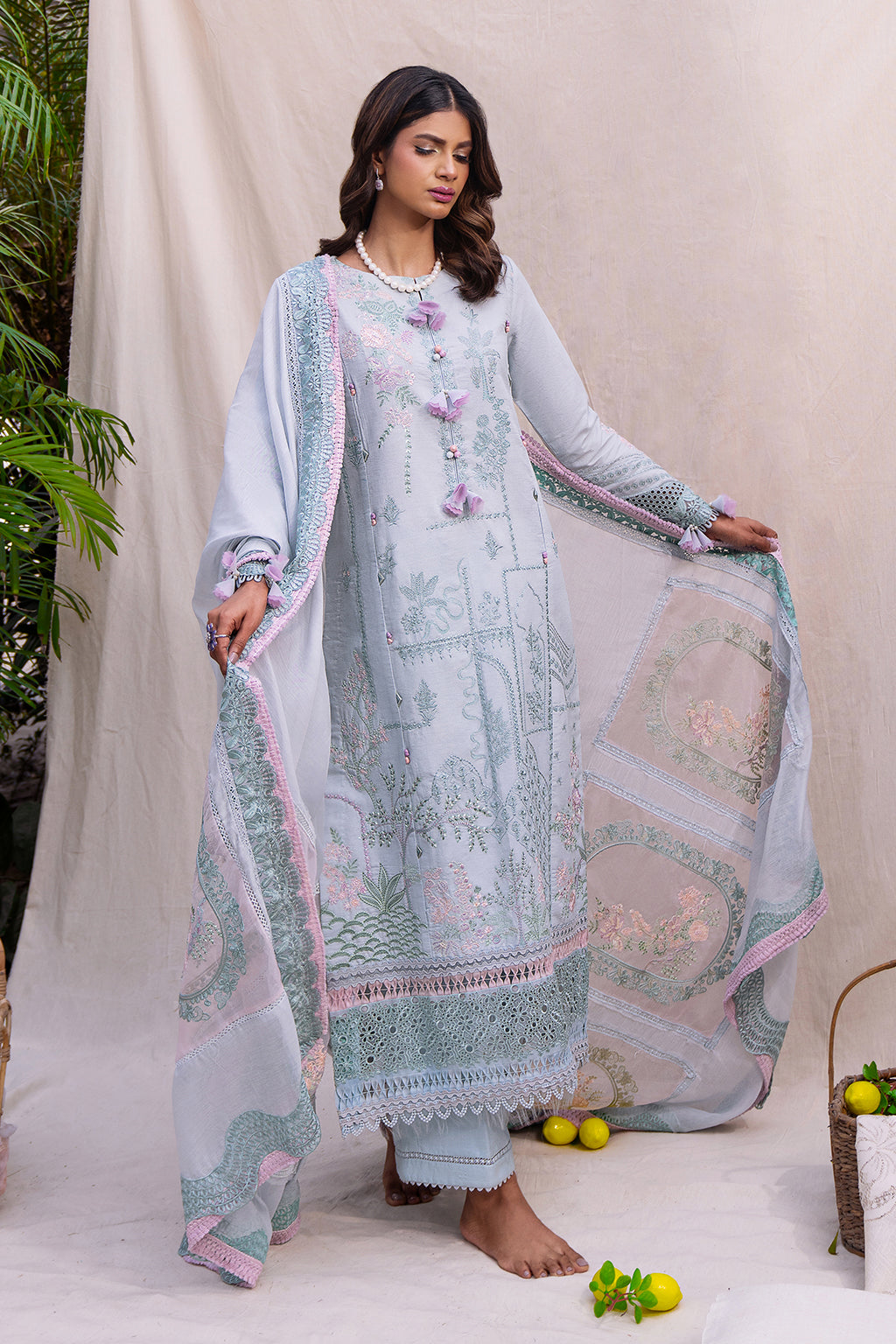 3 PIECE EMBROIDERED LAWN - RAHMA (Premium Lawn)